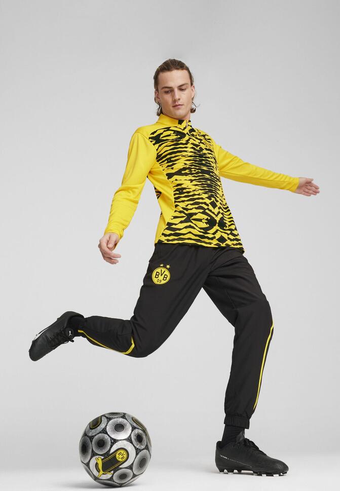 Męska bluza przedmeczowa z zamkiem 1/4 Borussia Dortmund PUMA