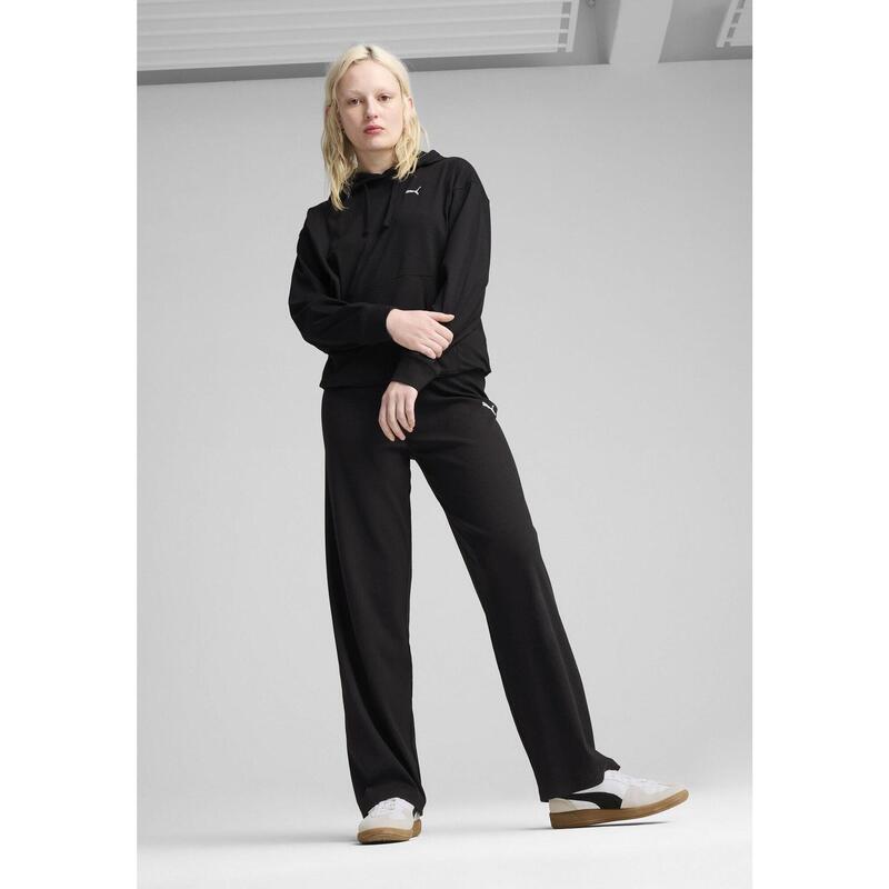 Damska wygodna prążkowana bluza z kapturem ESS ELEVATED PUMA Black
