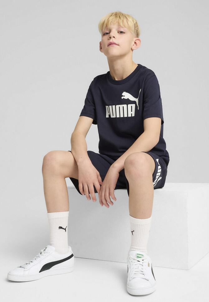 Młodzieżowa koszulka ESS z logo No. 1 PUMA New Navy Blue