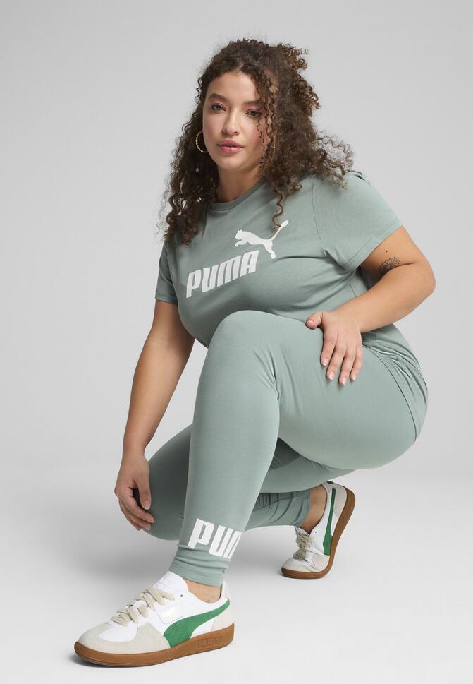Damska koszulka z logo ESS No. 1 PUMA Green Moon
