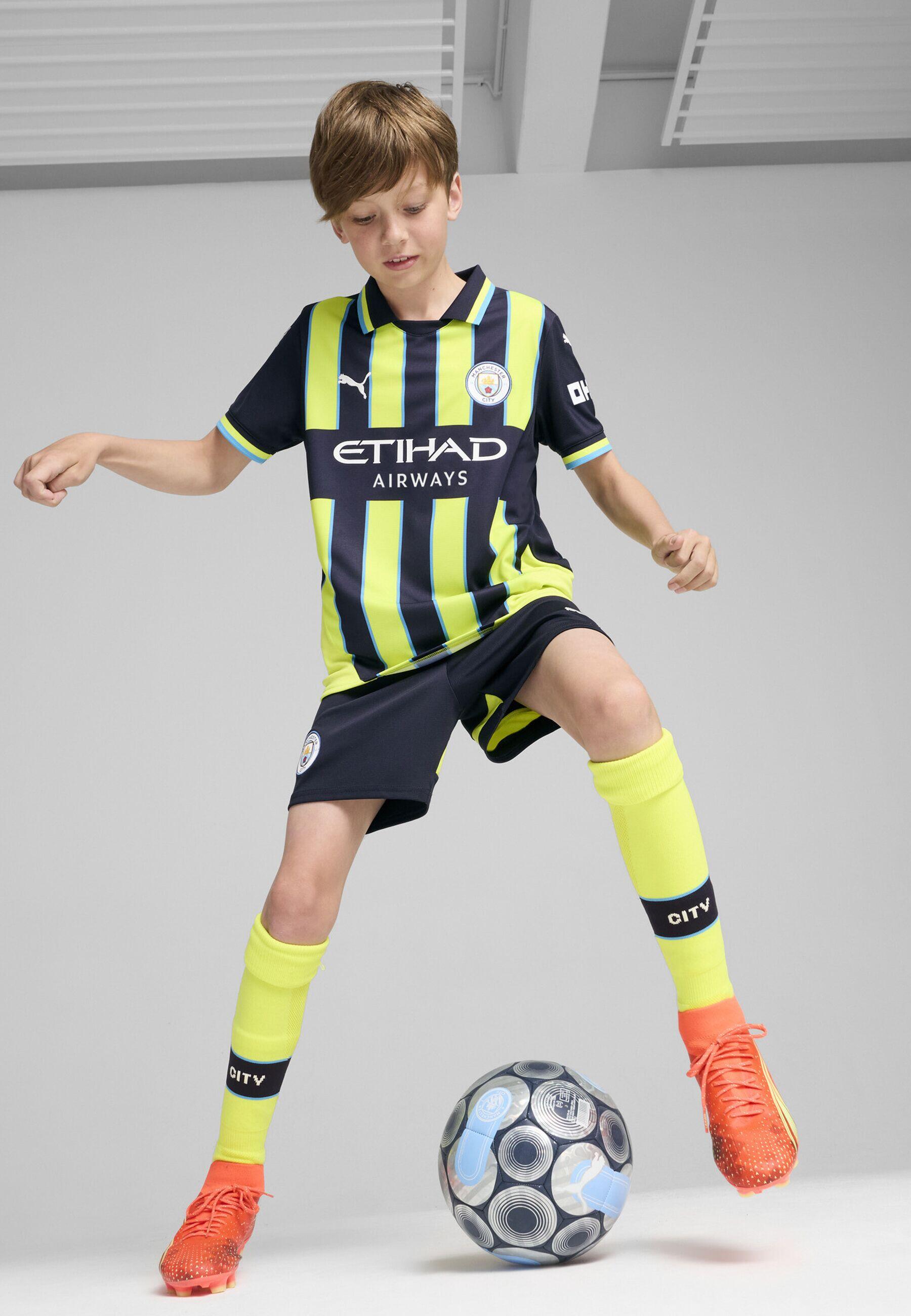 Manchester City 24/25 uitshirt voor jongeren PUMA New Navy Yellow Glow Blue 2/7