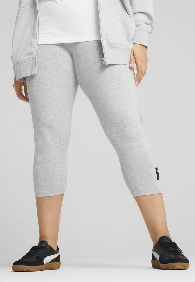 Damskie legginsy 3/4 z małym logo No. 1 ESS PUMA Light Gray Heather