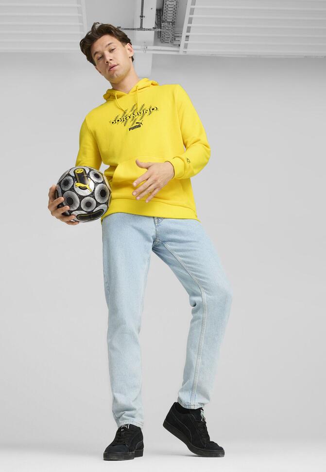 Męska bluza z kapturem ftblCULTURE Borussia Dortmund PUMA Faster Yellow Black