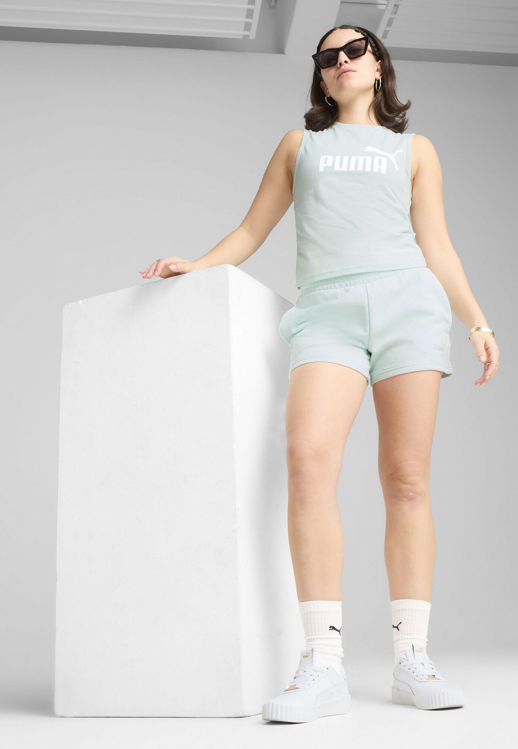 Shorts con logo ESS N. 1 da 4” da donna PUMA Peaceful Blue 7/8