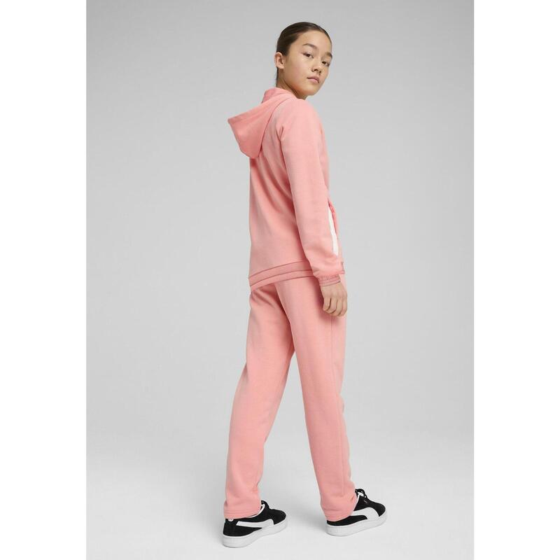 Młodzieżowy dres z kapturem i metalicznym wykończeniem PUMA Pink Fruit