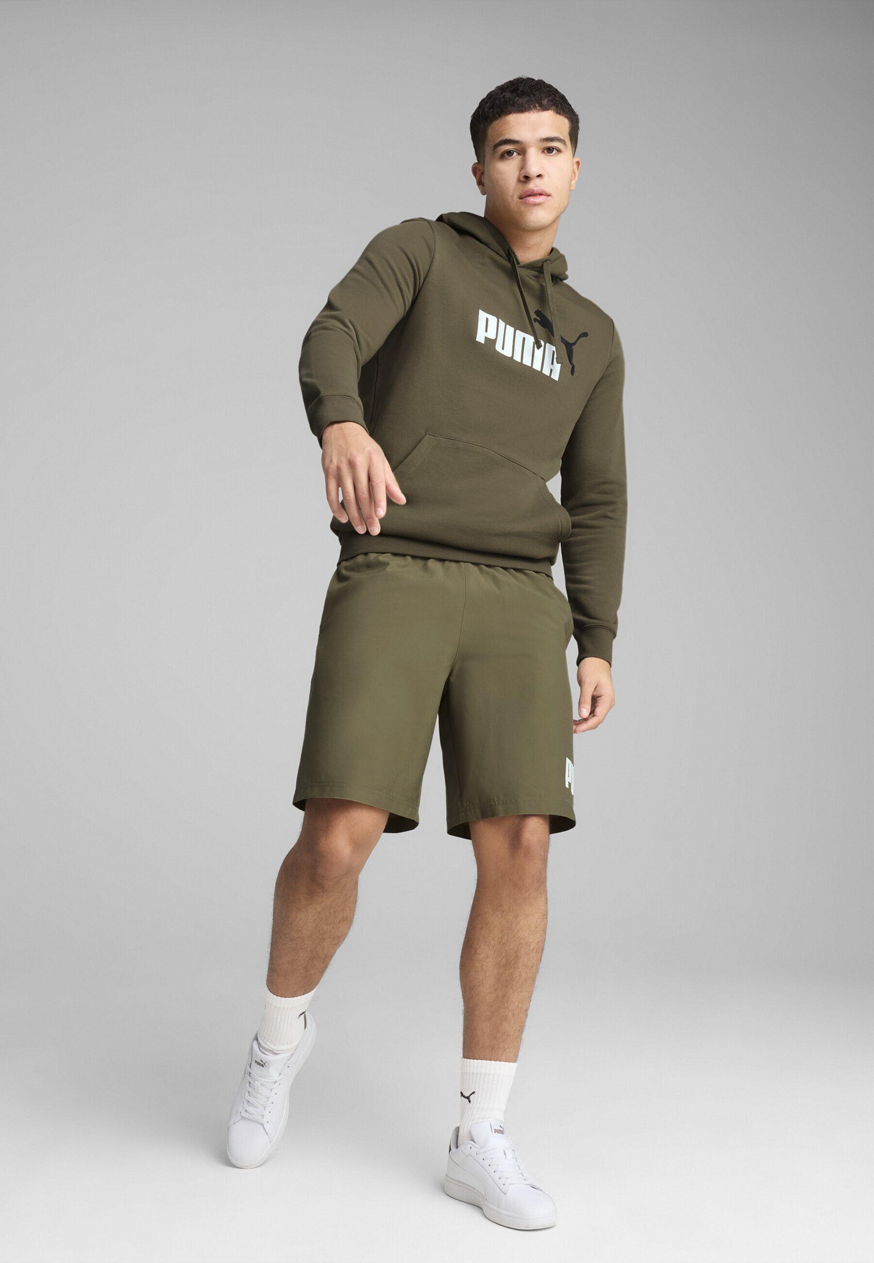 Felpa con cappuccio con logo Essentials bicolore N. 1 da uomo PUMA Loden Green 7/7
