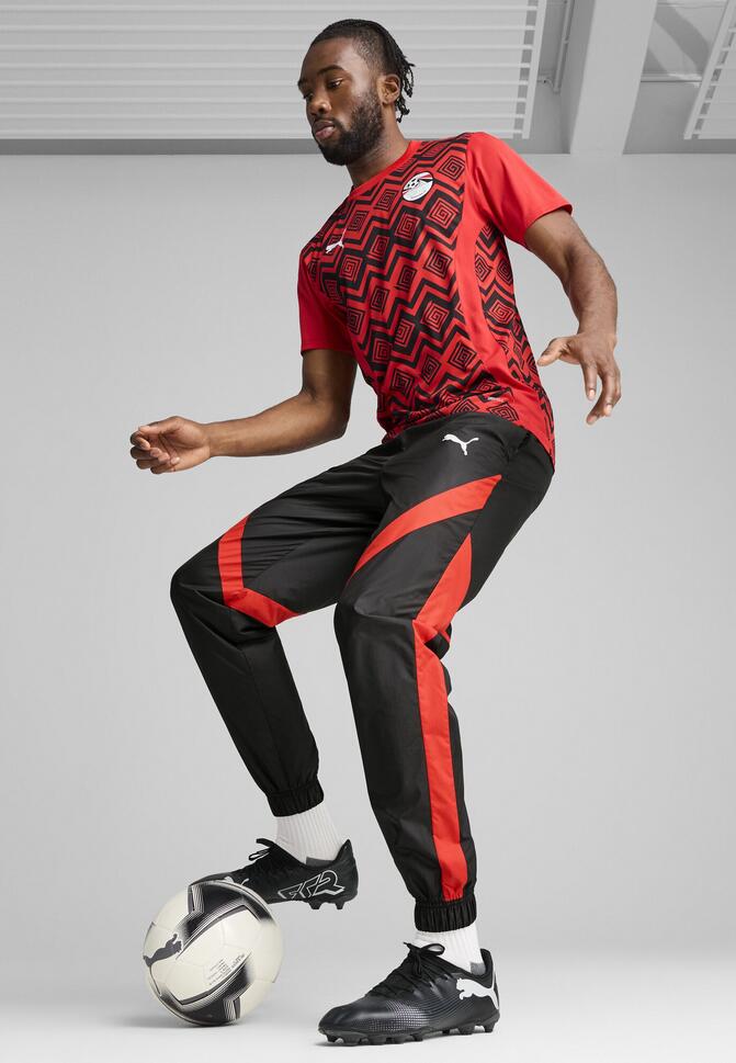 Męskie spodnie przedmeczowe Egipt PUMA Black Red