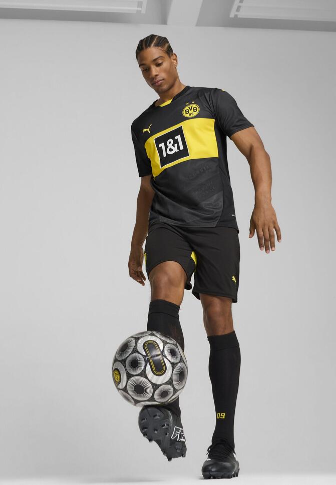 Męska koszulka wyjazdowa Borussia Dortmund 24/25 PUMA Black Faster Yellow