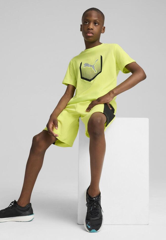 Młodzieżowa koszulka Active Sports z grafiką PUMA Lemon Sherbert Yellow