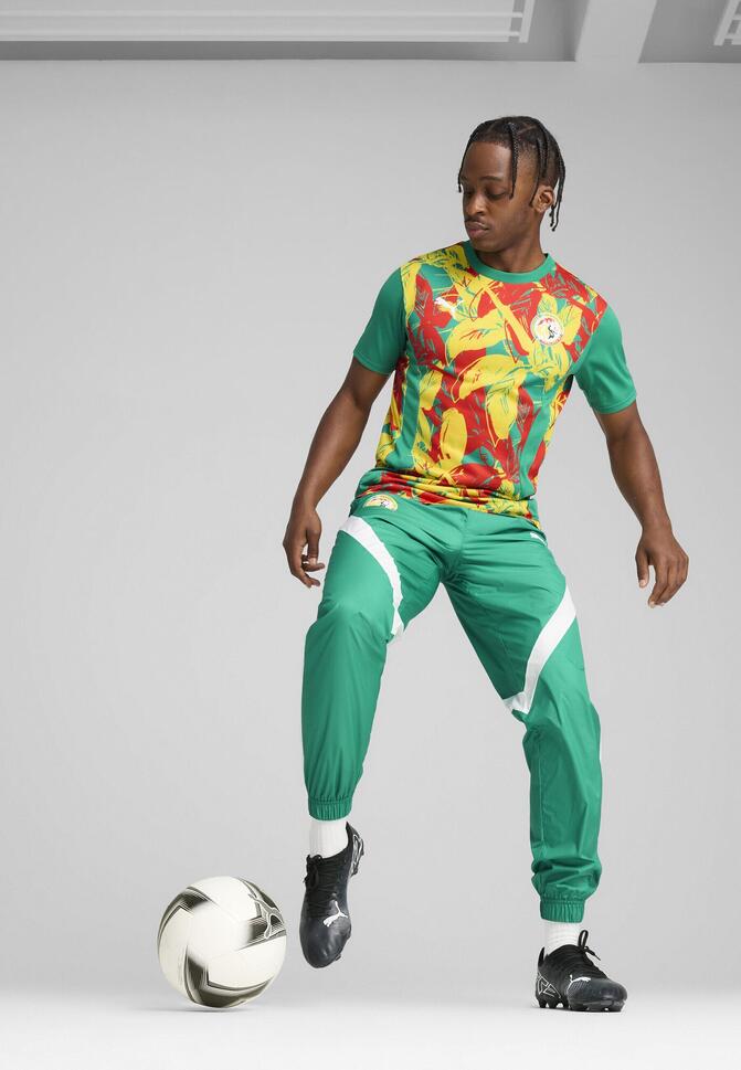 Męska koszulka przedmeczowa Senegal 2025 PUMA Sport Green Faster Yellow Red
