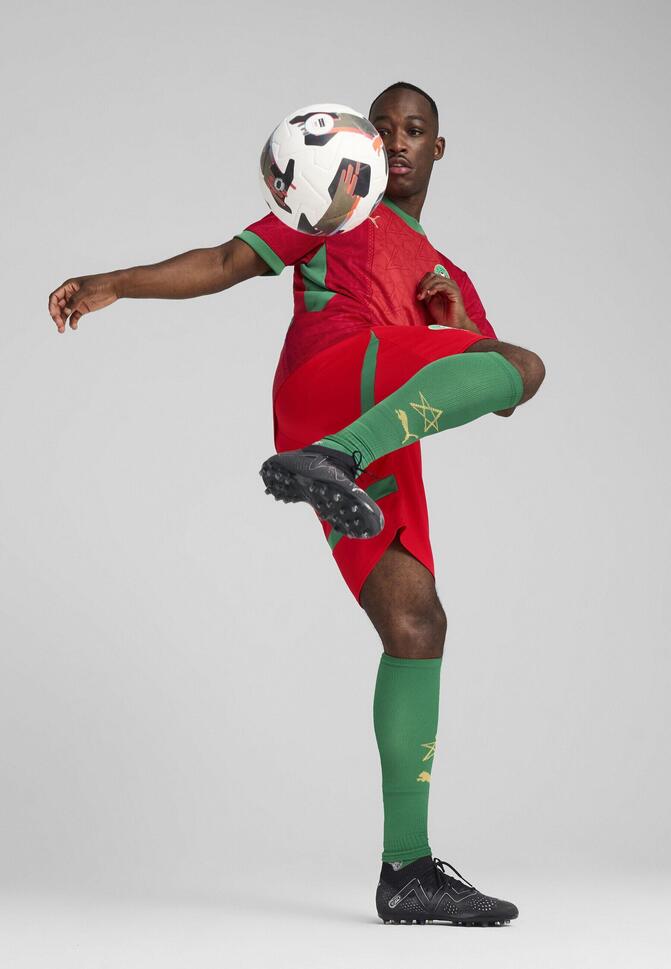 Męskie szorty Maroko 2025 PUMA Red Archive Green