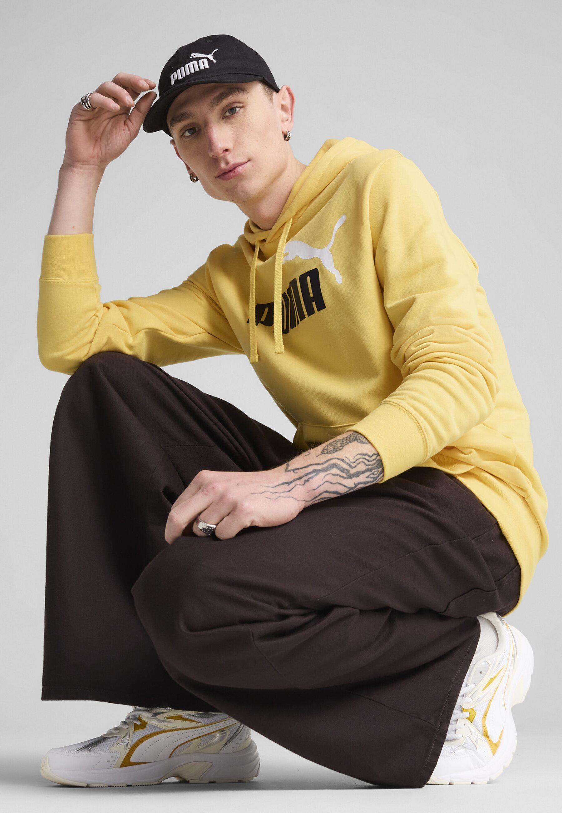 Felpa con cappuccio con logo Essentials bicolore N. 1 da uomo PUMA Sunny Yellow 2/7