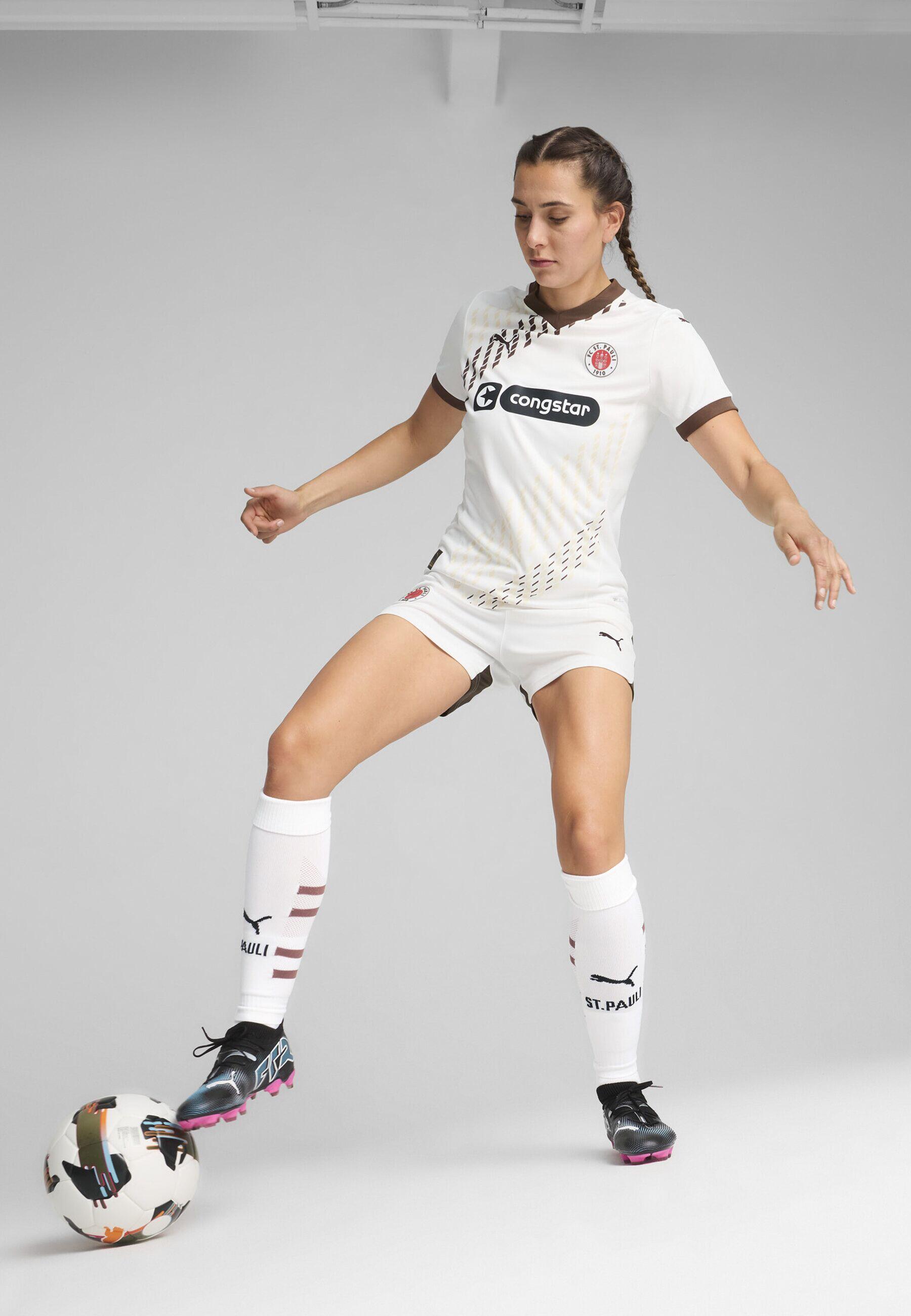 Maglia gara Away FC St. Pauli 24/25 da donna PUMA White Espresso Brown 2/7