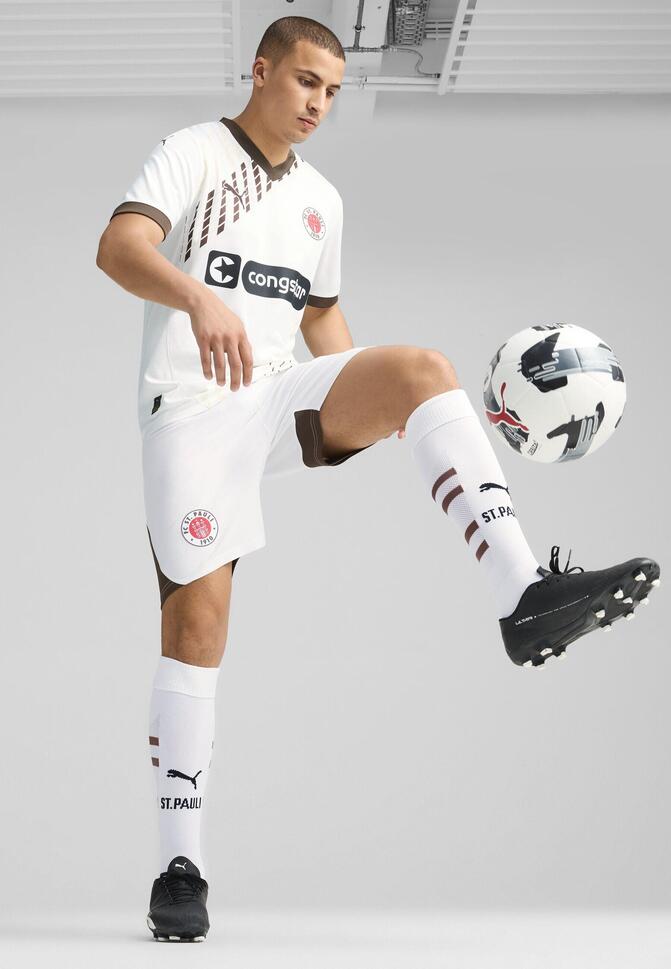 Męska koszulka wyjazdowa FC St. Pauli 24/25 PUMA White Espresso Brown