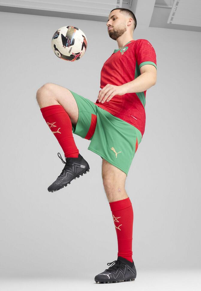 Męskie szorty Maroko 2025 PUMA Archive Green Red