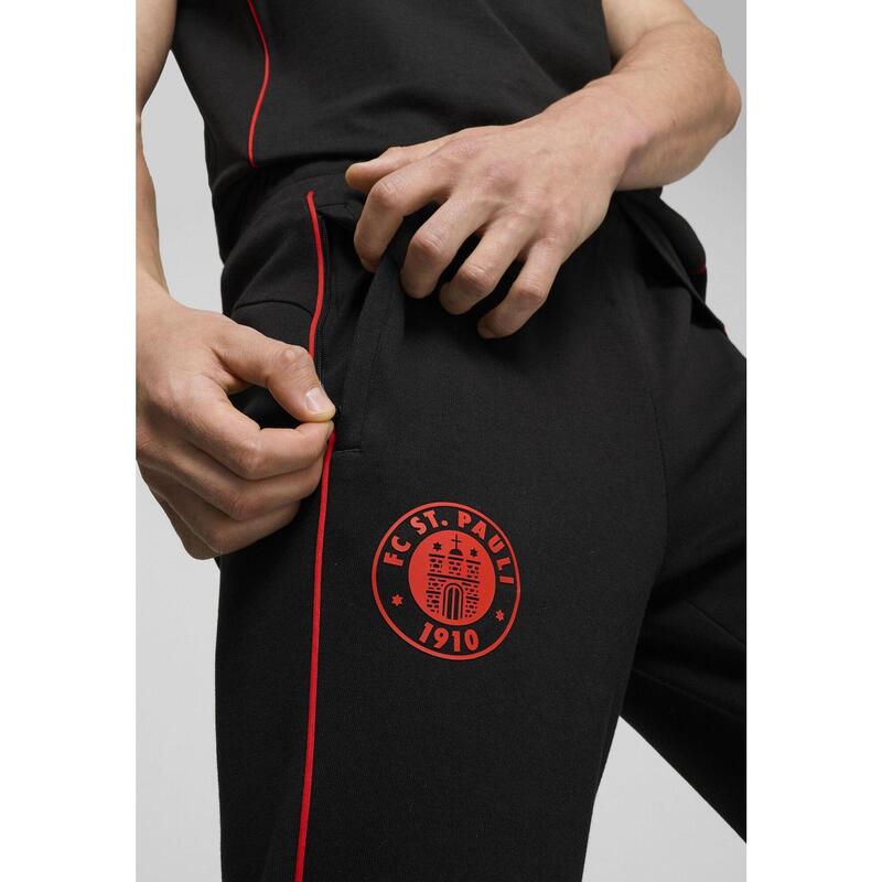 Męskie spodnie Casuals FC St. Pauli PUMA Black Red