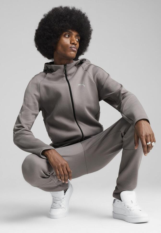 Męska rozpinana bluza z kapturem EVOSTRIPE PUMA Cast Iron Gray