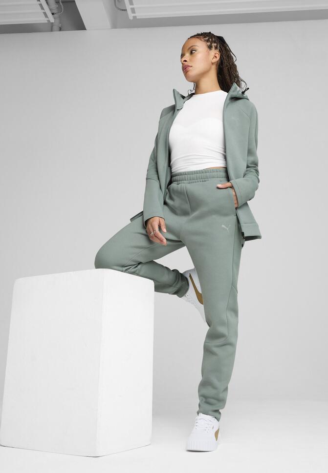 Damska rozpinana bluza z kapturem EVOSTRIPE PUMA Green Moon