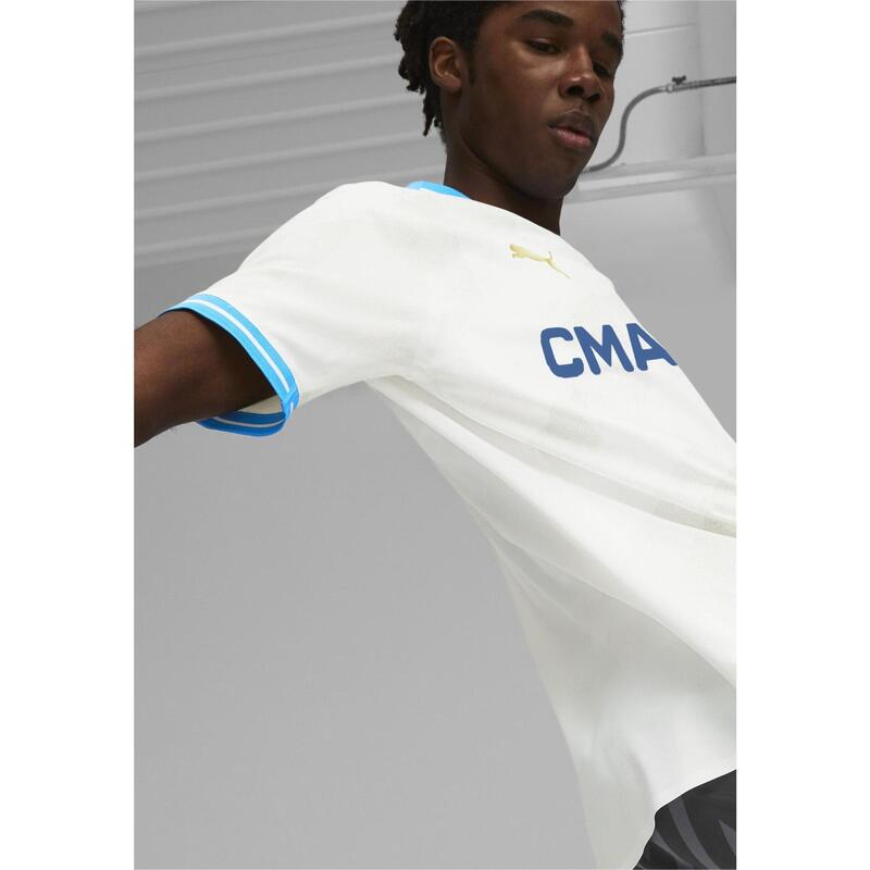 Tricou autentic Olympique de Marseille 23/24 Home PUMA White Bleu Azur Blue