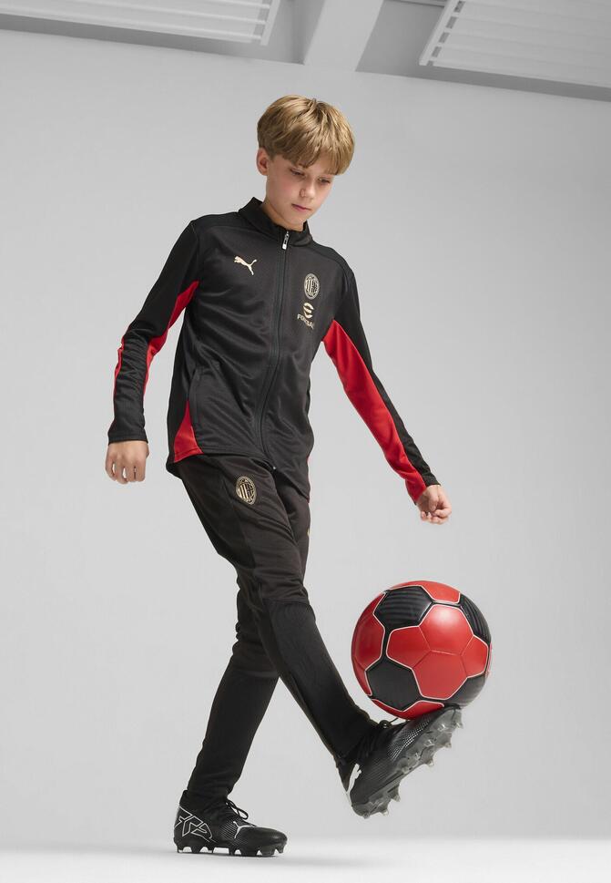 Młodzieżowe spodnie treningowe AC Milan PUMA Black For All Time Red