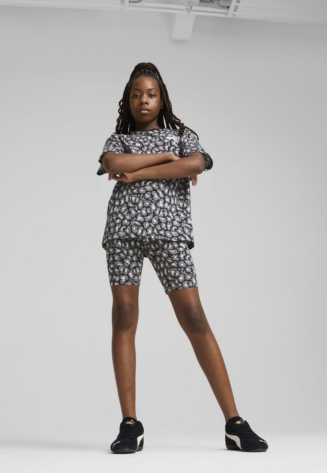 Młodzieżowe krótkie legginsy Essentials Animal PUMA Black
