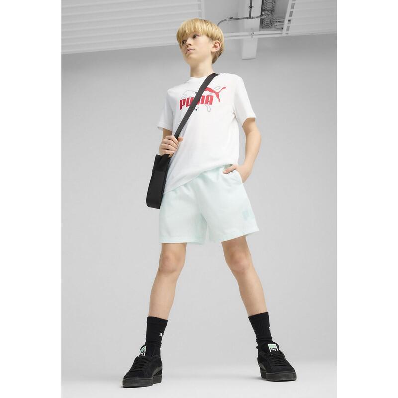 Młodzieżowe tkane szorty Essentials Logo Lab Summer PUMA Peaceful Blue