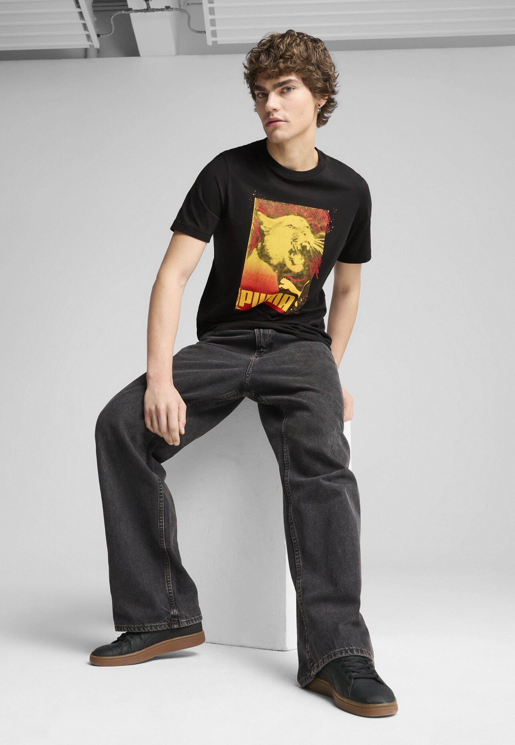 T-shirt grafica Photoprint da uomo PUMA Black 7/7
