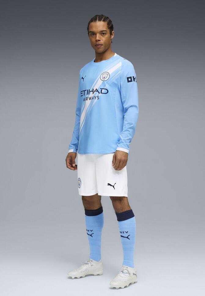 Męska autentyczna koszulka domowa z długim rękawem Manchester City 25/26 PUMA