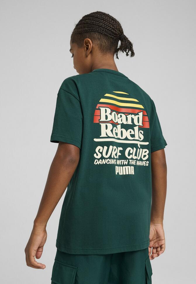 Młodzieżowa koszulka Mid 90s z grafiką PUMA Dark Myrtle Green