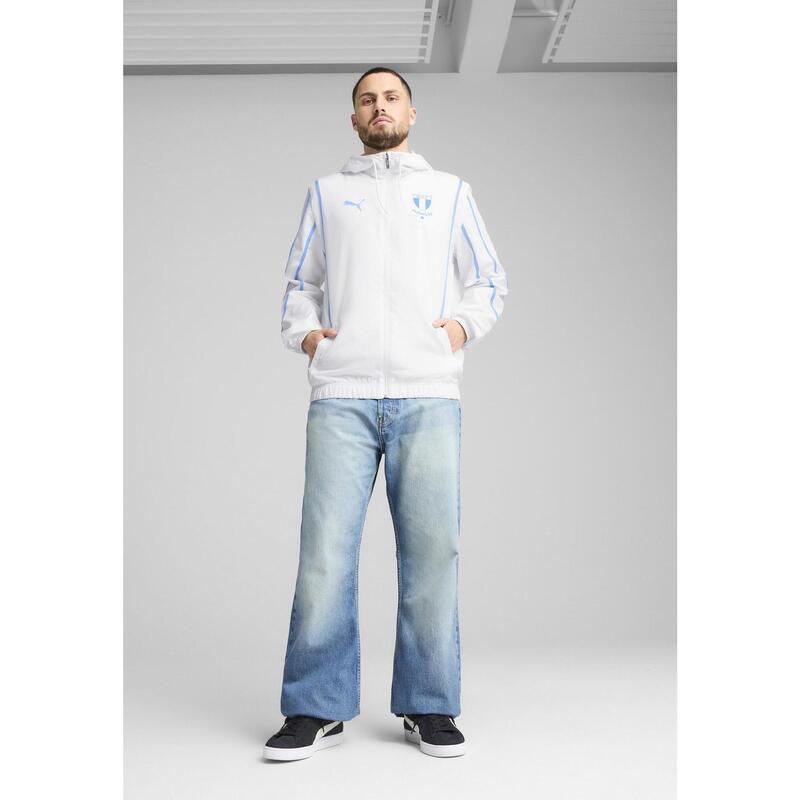 Męska tkana kurtka przedmeczowa Malmö FF PUMA White Team Light Blue