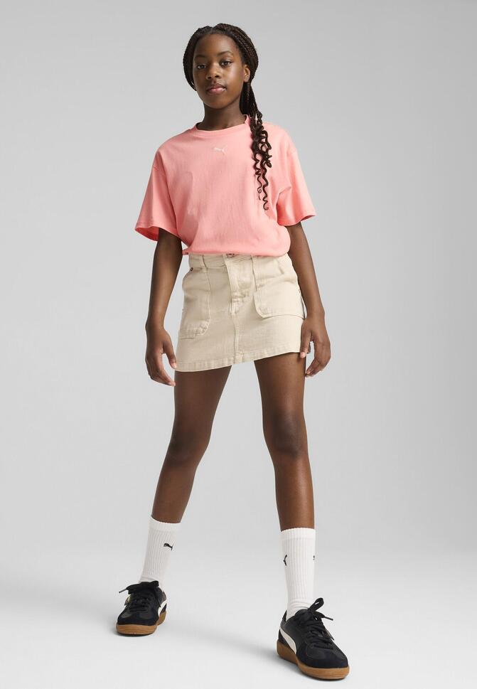 Młodzieżowa koszulka Essentials Boxy PUMA Pink Fruit