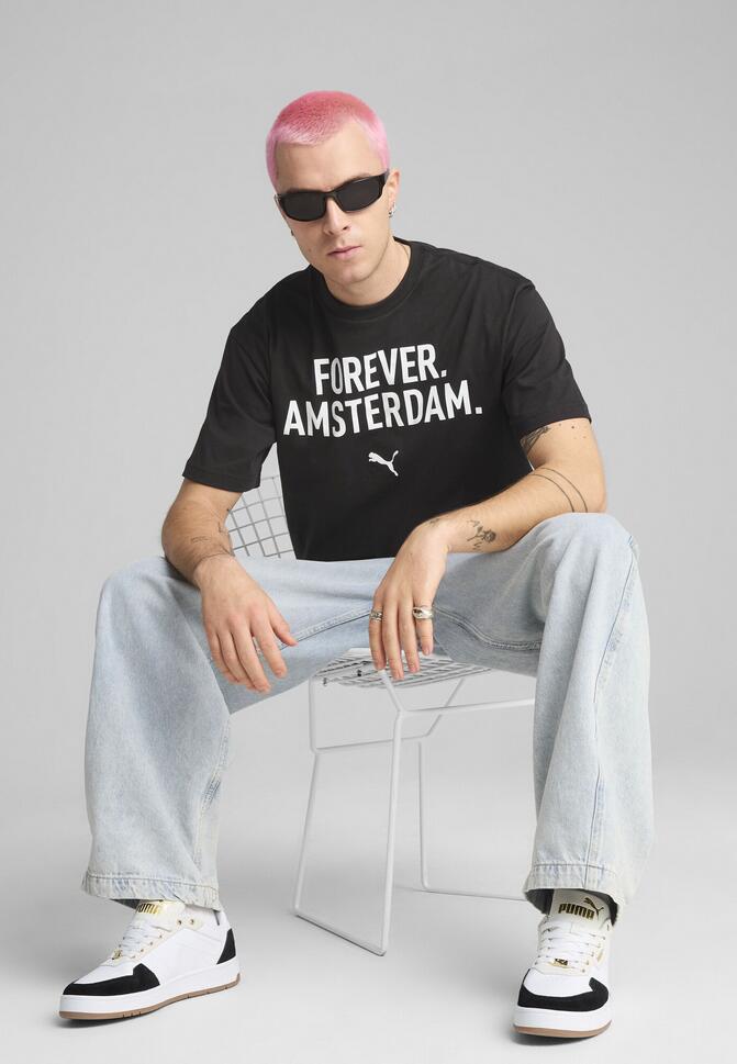 Męska koszulka Concept 2 Amsterdam o luźnym kroju PUMA Black