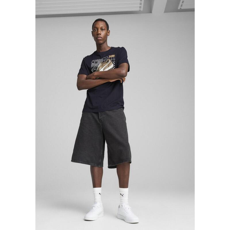 Tricou fitness bărbați Graphics Sneaker negru PUMA New Navy Blue