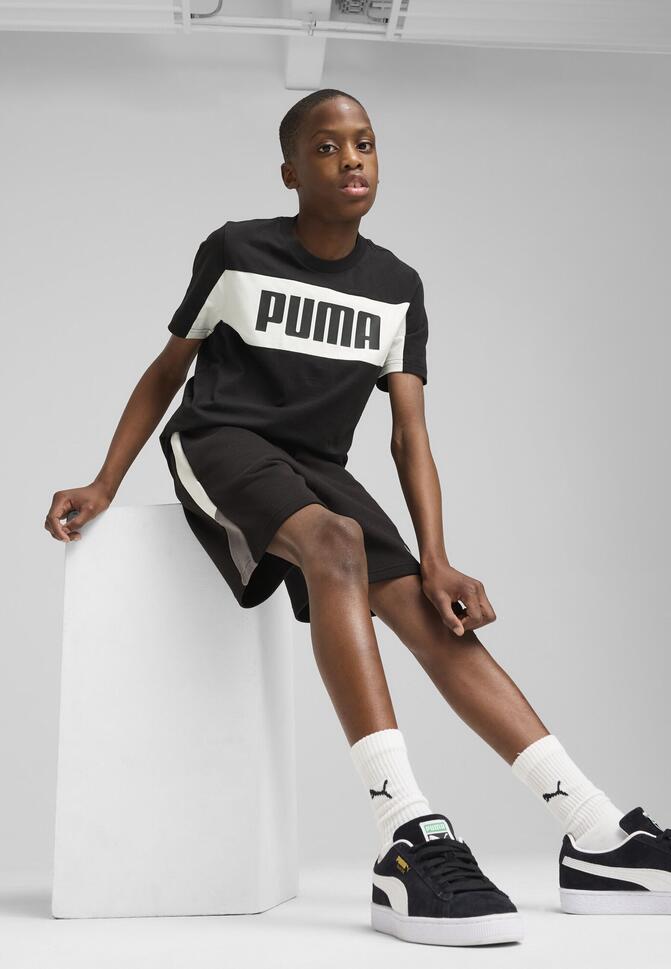 Młodzieżowe szorty Essentials Block PUMA Black