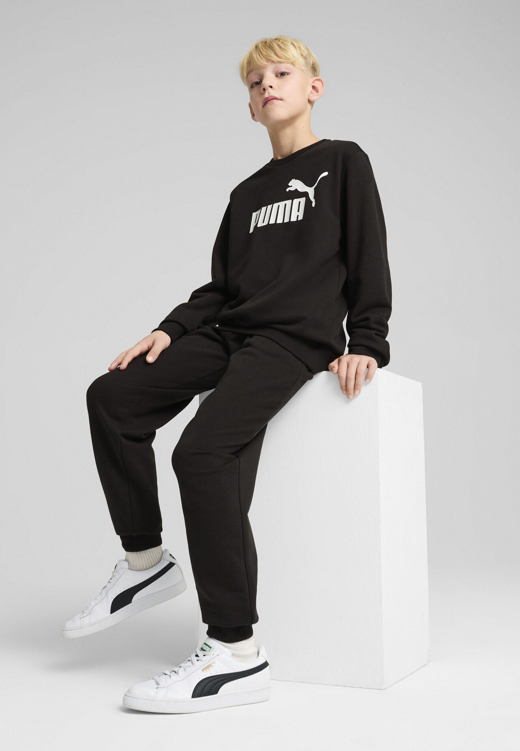 Essentials No. 1 Logo Crew Trainingsanzug Jungen PUMA Black 7/8