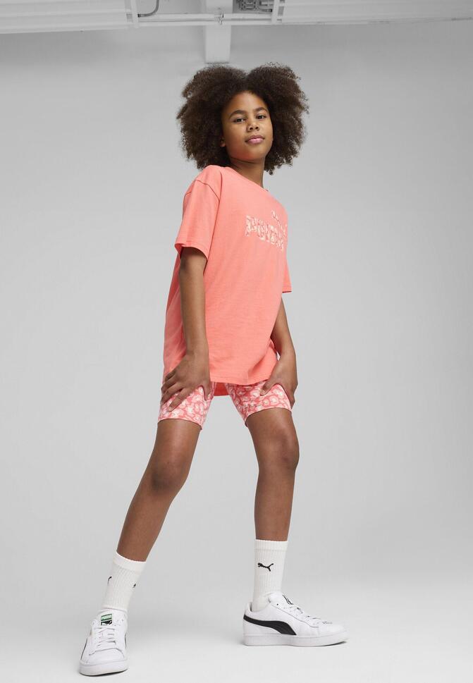 Młodzieżowe krótkie legginsy Essentials Animal PUMA Peach Frost Red