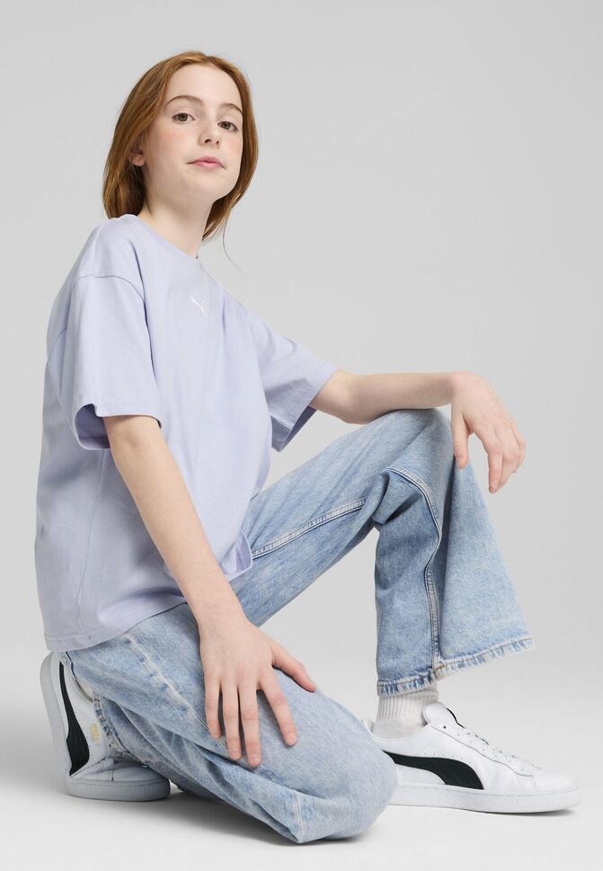 Młodzieżowa koszulka Essentials Boxy PUMA Cool Weather Blue