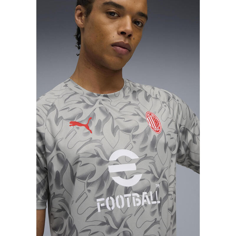 Męska koszulka przedmeczowa AC Milan PUMA Smokey Gray White