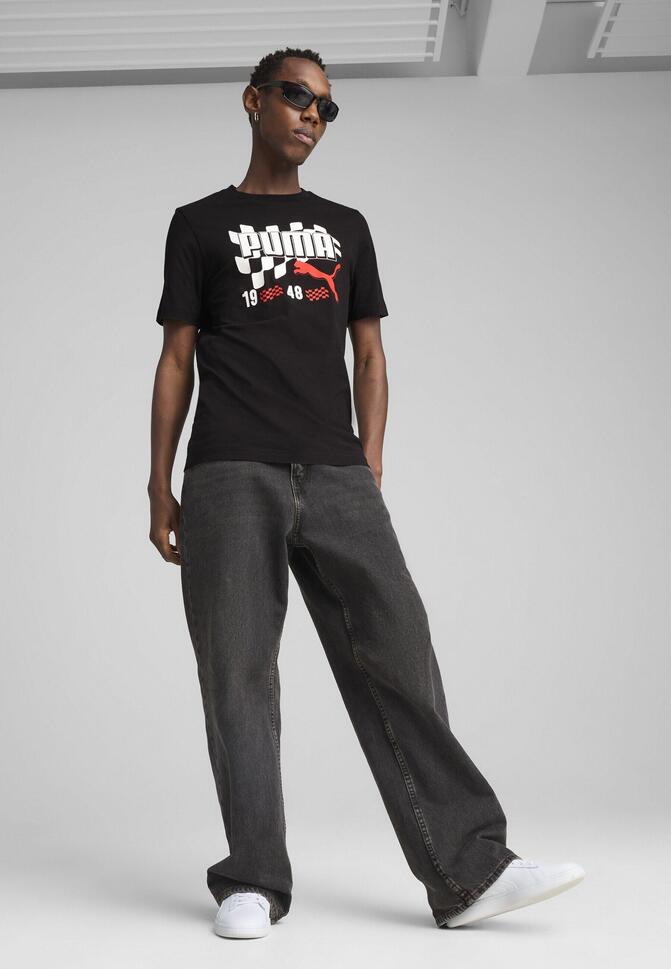 Męska koszulka Graphics Moto Flag PUMA Black