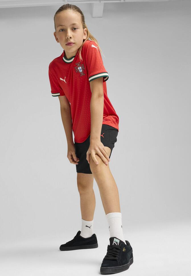 Młodzieżowa koszulka domowa Portugalia 2025 PUMA Sport Red Sugared Almond Beige