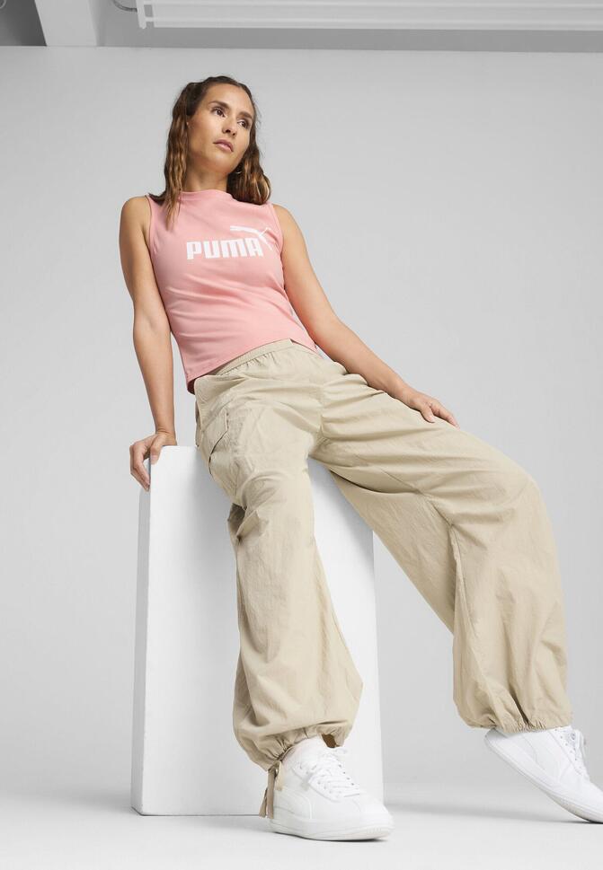 Damska wąska koszulka bez rękawów z logo No. 1 ESS PUMA Pink Fruit