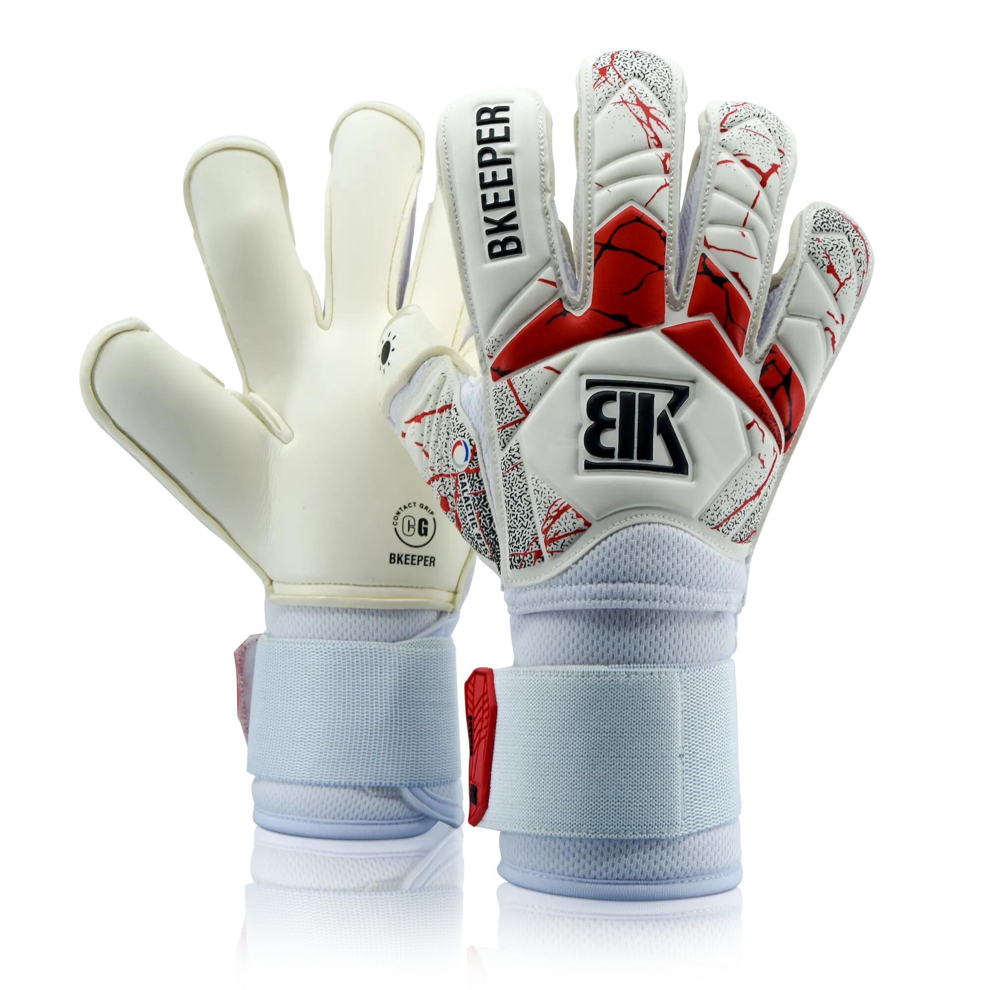 Luvas de goleiro Galactic #25 brancas para treinamento adulto 3/8