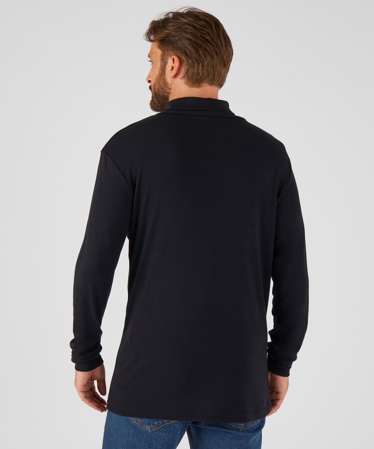 Tee-shirt fine côte thermique Thermolactyl - Noir 3/5