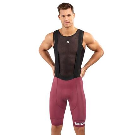 Cuissard vélo court homme Cyclisme BX Bionaz Bordeaux