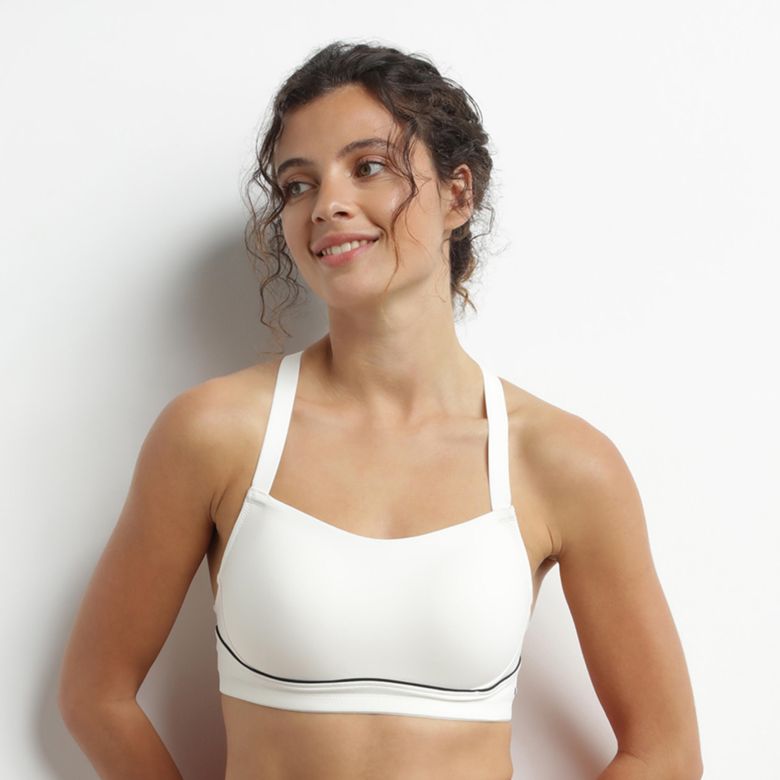 Dim - Soutien-gorge De Sport Femme Dos Croisé Dim Move - Brassière - Blanc - Decathlon