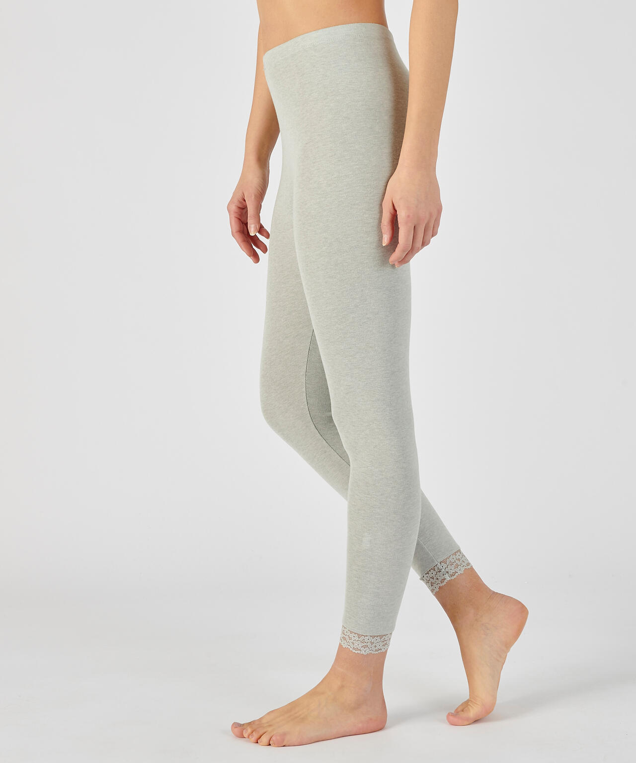Legging long dentelle thermique Thermolactyl Sensitive - Gris Chiné 2/5