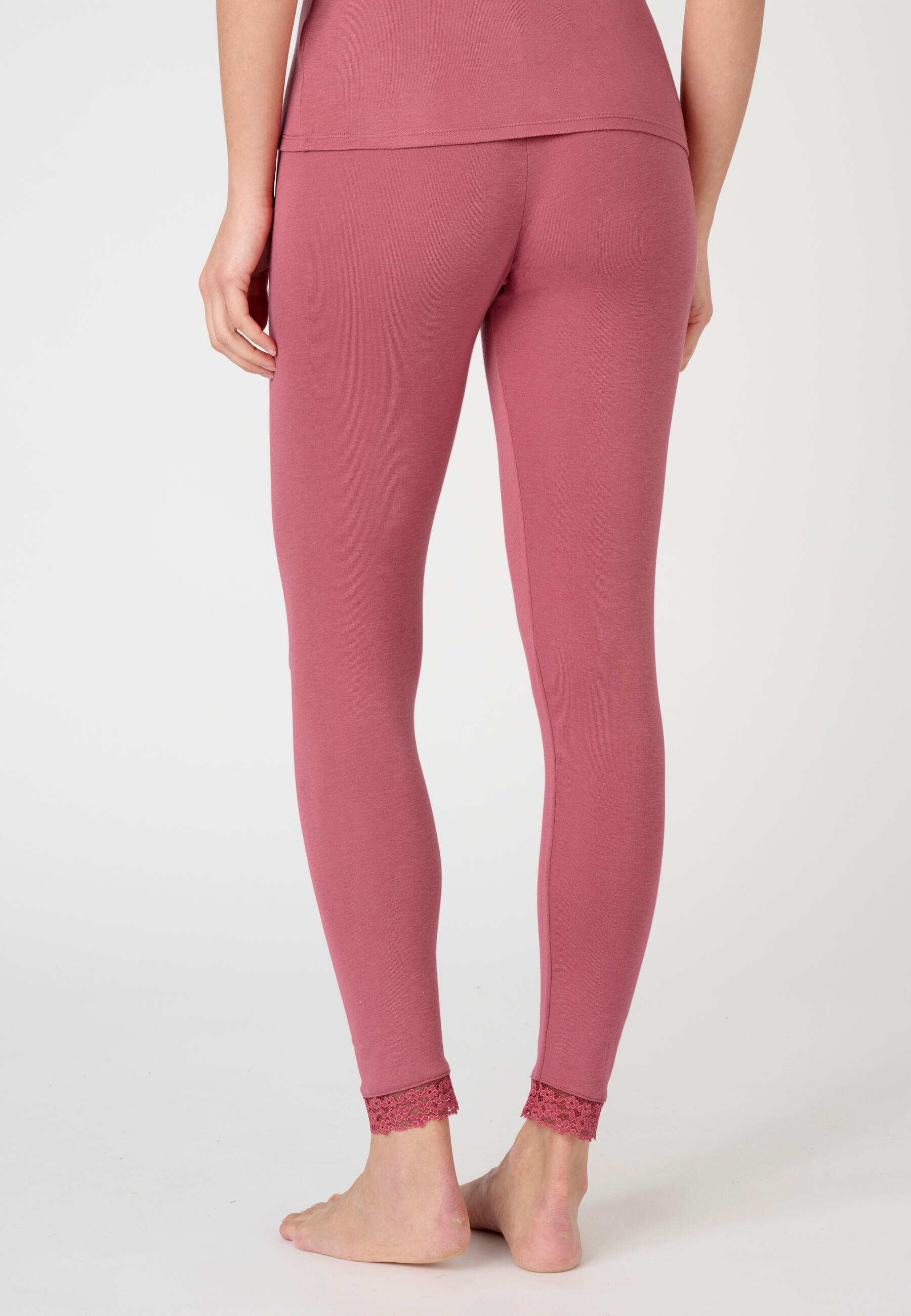 Legging long dentelle thermique Thermolactyl Sensitive - Rose 3/5
