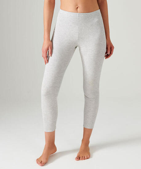 Caleçon long thermique Thermolactyl, côtes molletonnées - Gris Chiné