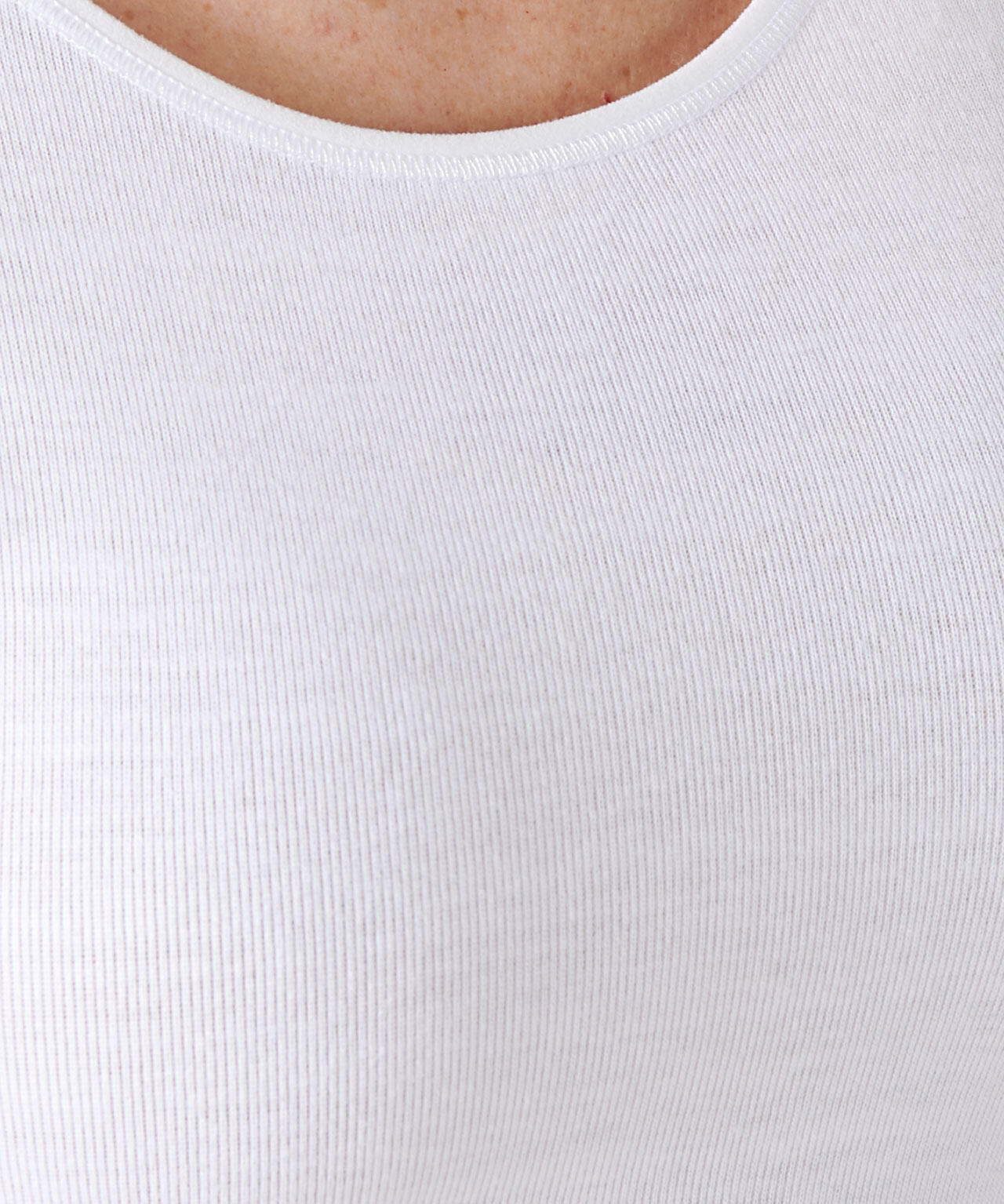 T-shirt manches courtes fine côte thermique Thermolactyl - Blanc 2/4