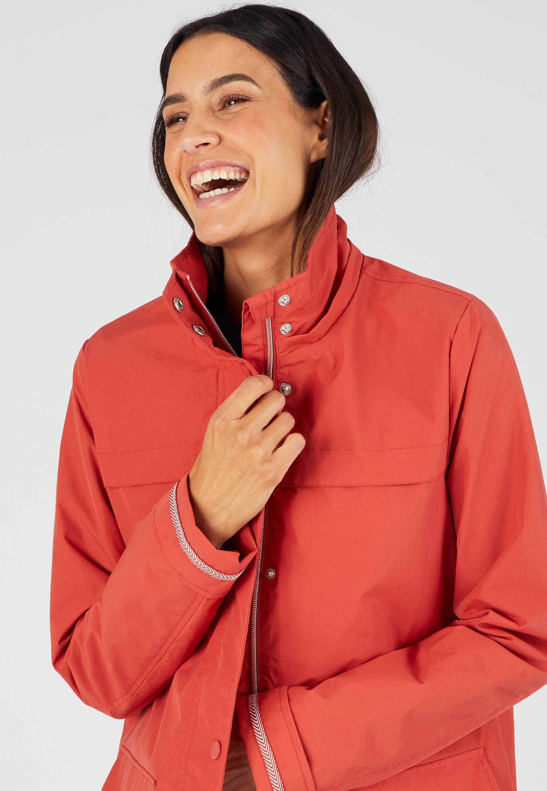 Parka de détente légère - Rouge - Capuche - Manches longues 2/5